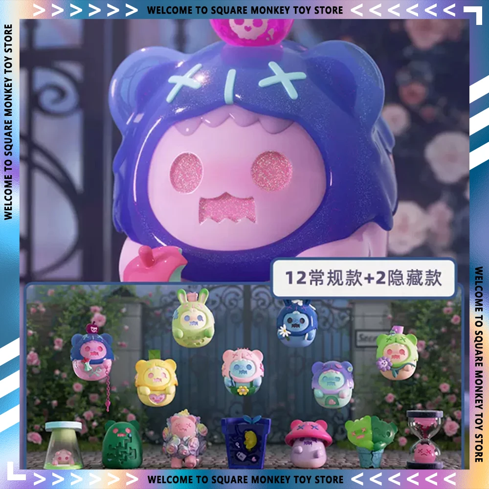 Ghost Bear Shinwoo The Secret Bear Garden Series Blind Box Kawaii Aystery Anime Figure Collection Room Decoration Giocattoli Per Bambini Regalo