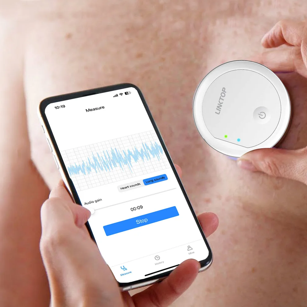 Bluetooth Medical Digital Stethoscope Cardiopulmonary Stethoscope Respiratory Disease Heart Lung Monitoring Telemedicine APP