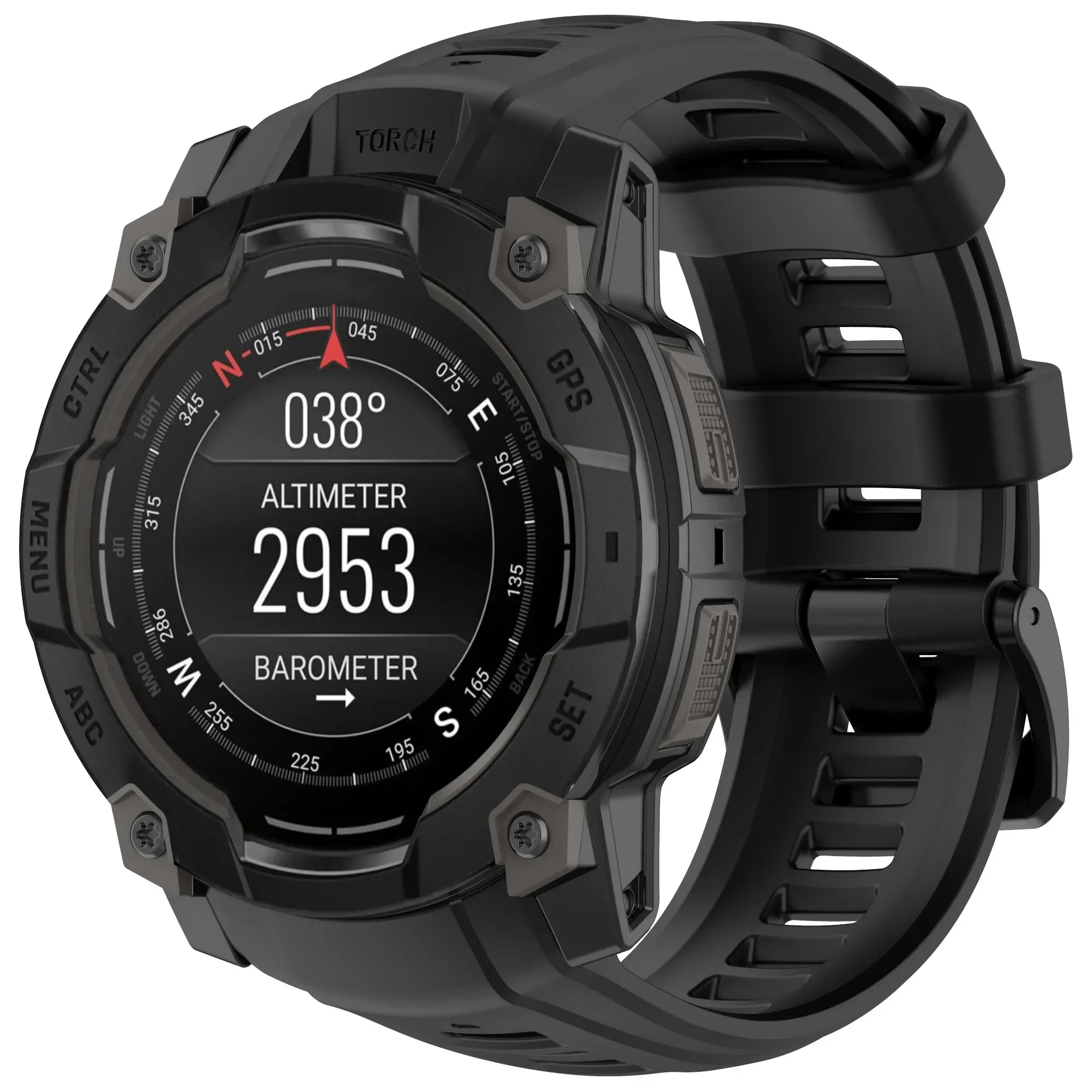 Atmungsaktives, sportliches Silikonschlaufen-Uhrenarmband für Garmin Instinct 3 45 mm 50 mm Solar/AMOLED – Detail 4