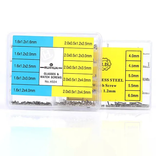 Watch cover, back cover screws, multi specification stainless steel screws, glasses cross screws, watch repair tool