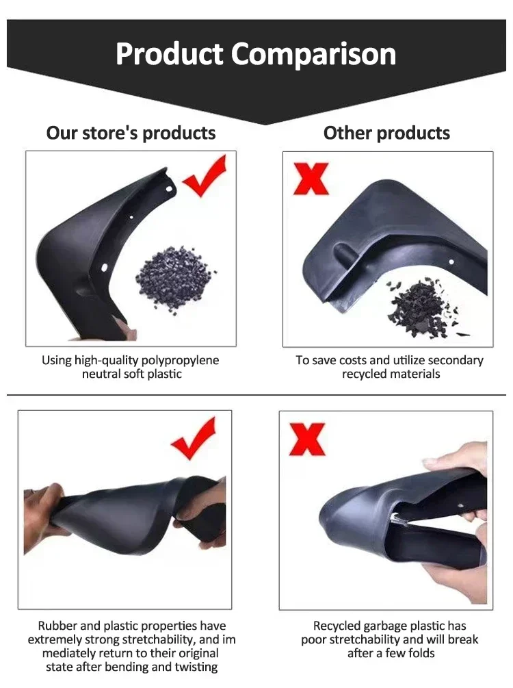 Auto Paraspruzzi Anteriori e Posteriori Guardie Splash Parafango per Suzuki Vitara 2016-2025 Dedicato Flap Parafanghi Protezione Set Modellati Car Accessori,Send 1 Car Wash Towel
