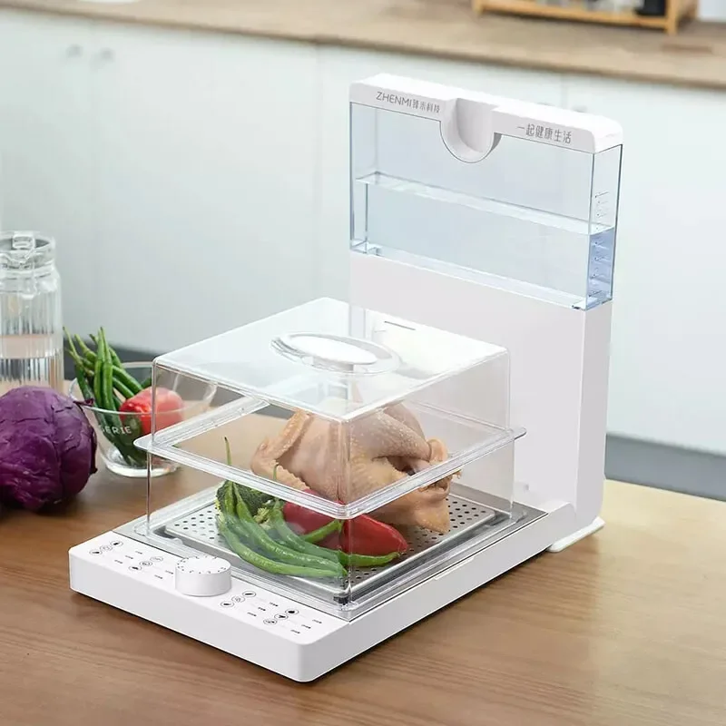 ZHENMI three layers  Folding electric steamer multi-function household automatic transparent cooking machine with large capacity 5