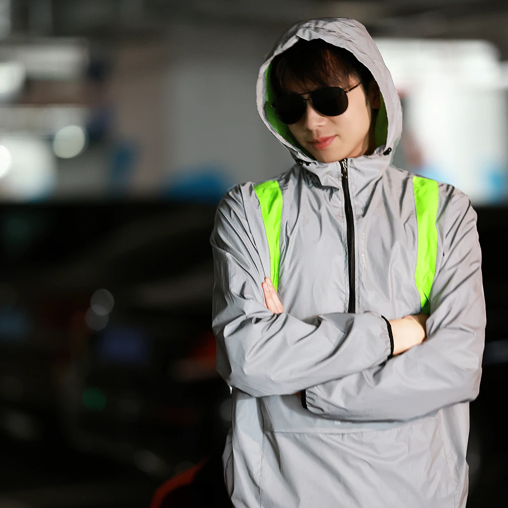 Motorcycle Jacket Men Spring Summer Windbreaker Cycling Long Jersey Full Reflective Water Resistant reflective safety jacket cycling windbreaker
