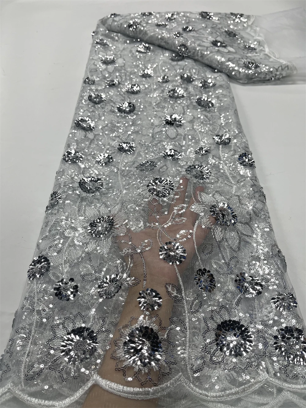 

Nigerian Wedding Fabric for Women, Sequin Yarn Brocade, Jacquard Fabric, African Lace, High Quality, Wedding Tailor Party, 2023