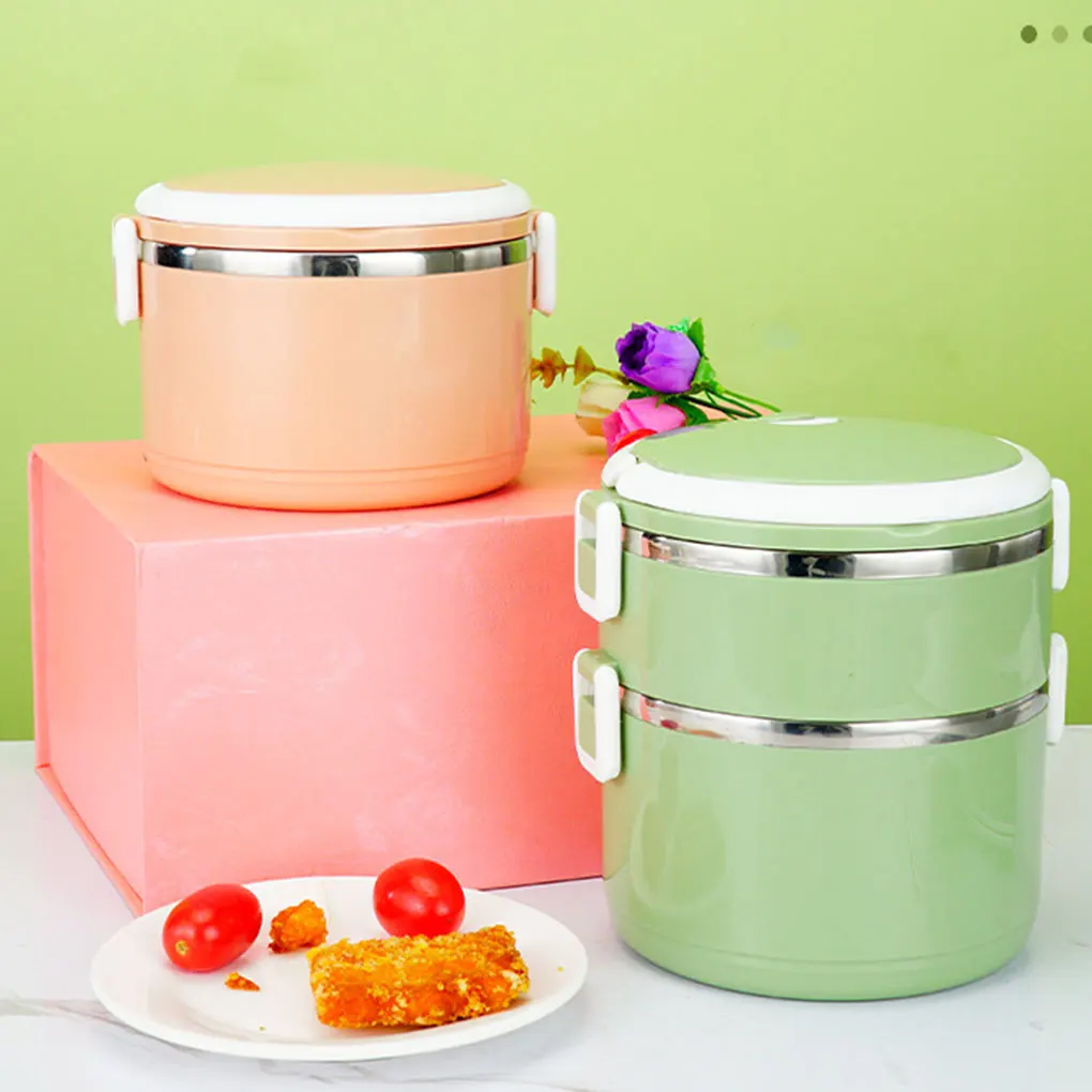 

Стильный Ланч-бокс из нержавеющей стали Bento с удобным хранением, Ланч-бокс из нержавеющей стали, розовый Ланч-бокс для еды