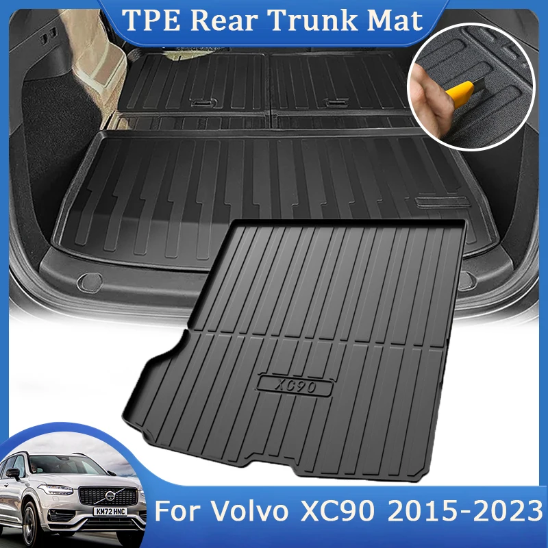 

Коврики для багажника Volvo XC90 2015-2023 из ТПЭ, водонепроницаемые защитные легко чистящие аксессуары для салона автомобиля против царапин