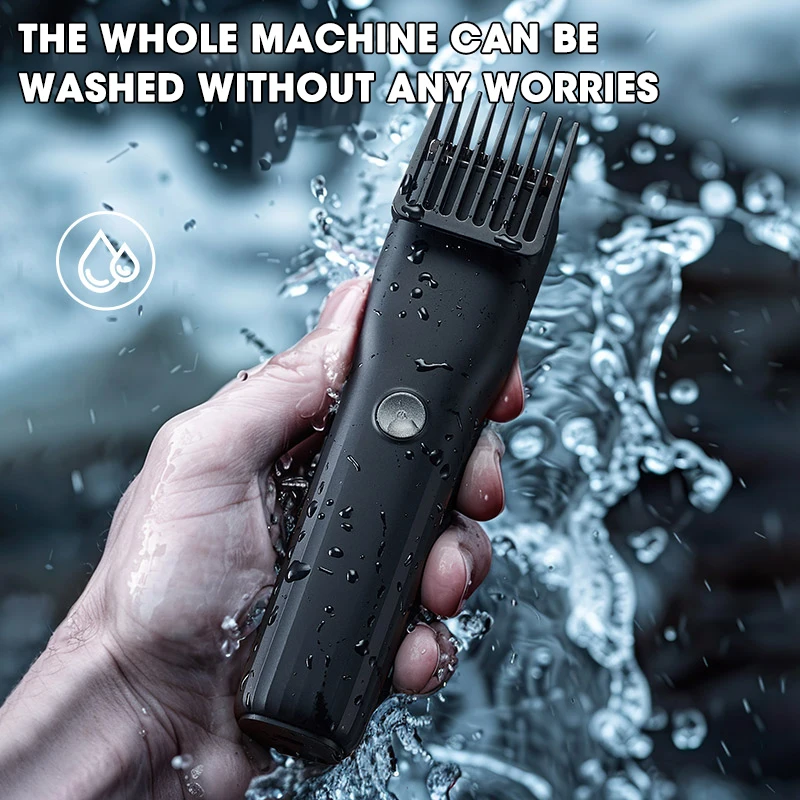 RESUXI New Professional Men's Hair Clipper LCD Digital Display Waterproof Electric Hair Trimmer Head Adjustable Electric Pusher