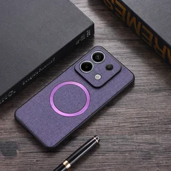 Premium Magnetic Charging Leather Case - Luxury Protection Cover for Xiaomi k70 pro (Purple)
