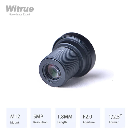 Witrue 어안 렌즈 광각 HD 5MP 1.8MM M12 마운트 F2.0, 감시 보안 카메라 CCTV 액세서리, 1/2 인치 4