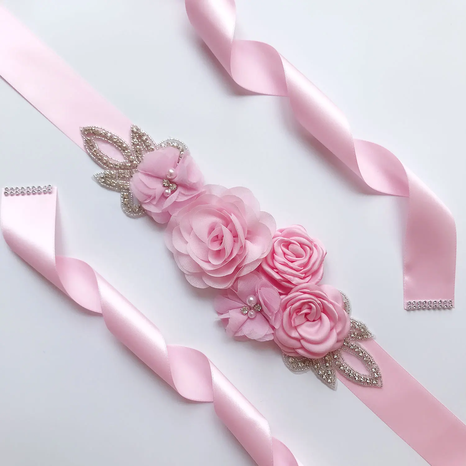 Bridal Waistband Bridal Dress Decoration Wedding Accessories Bridal Belts Satin Flower Sash