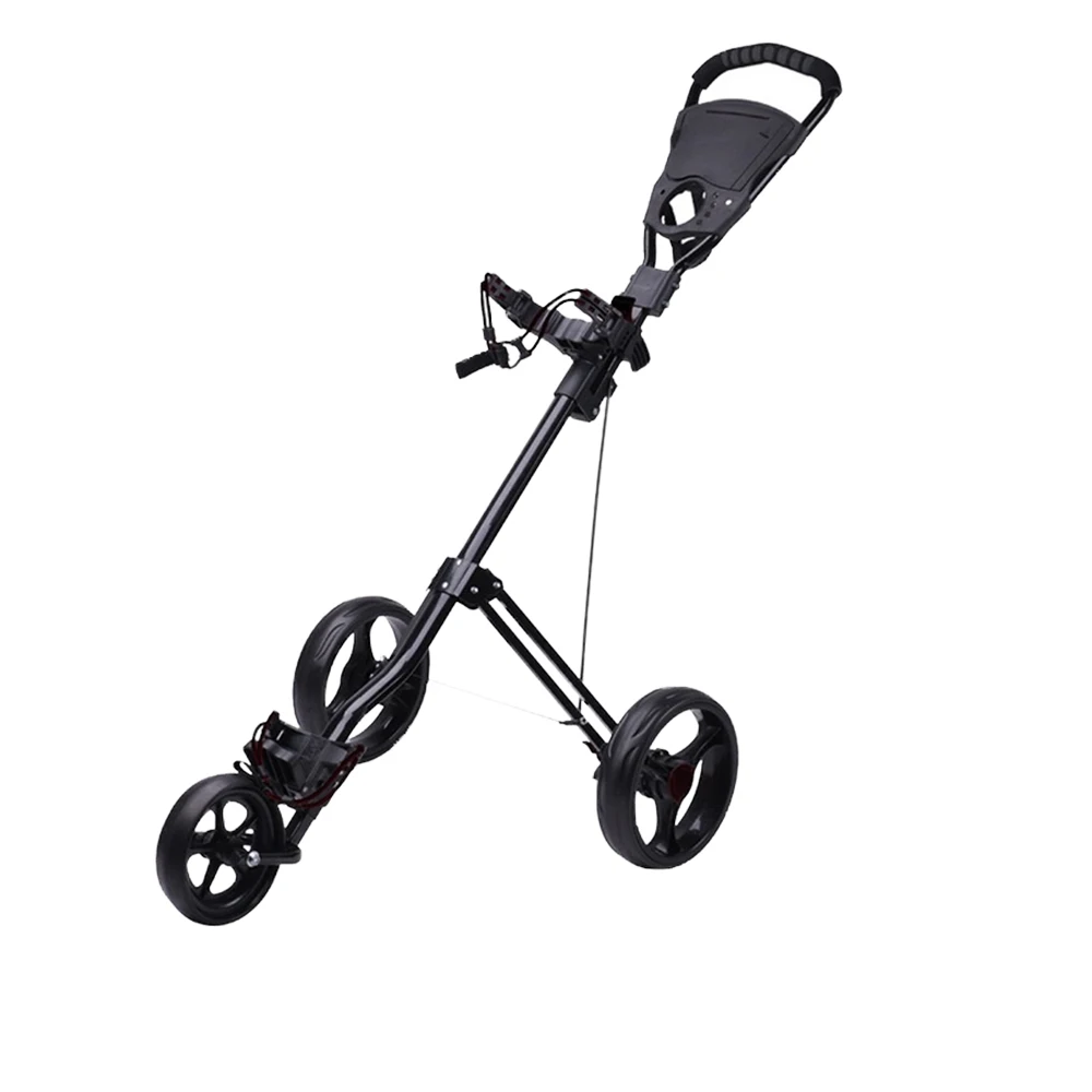 Hand Propelled Golf Cart with Three Wheeled Ball Scooter, Aluminum