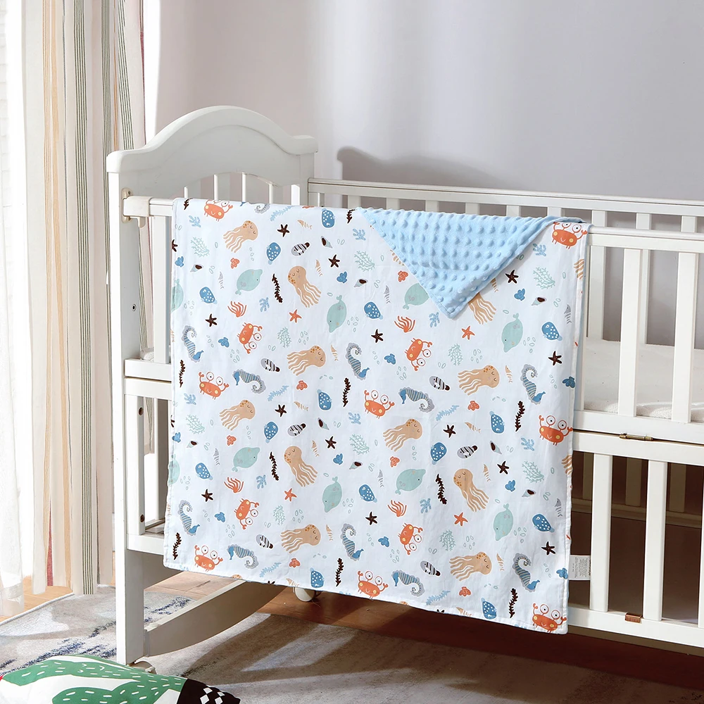 BabyBlanketforBoysGirlsSoftPlushBabyBlanketwithDottedBacking