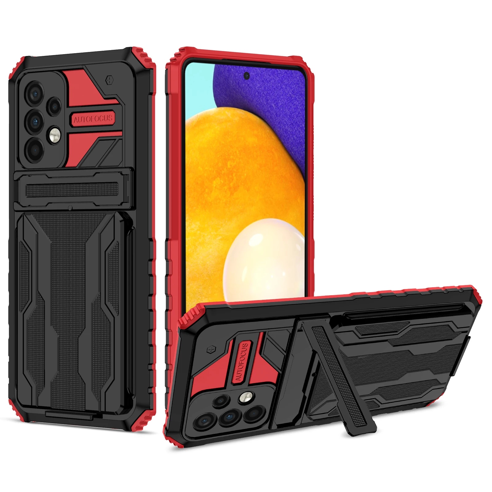 Durable Card Slot Armor Case with Anti-Shock Back Cover