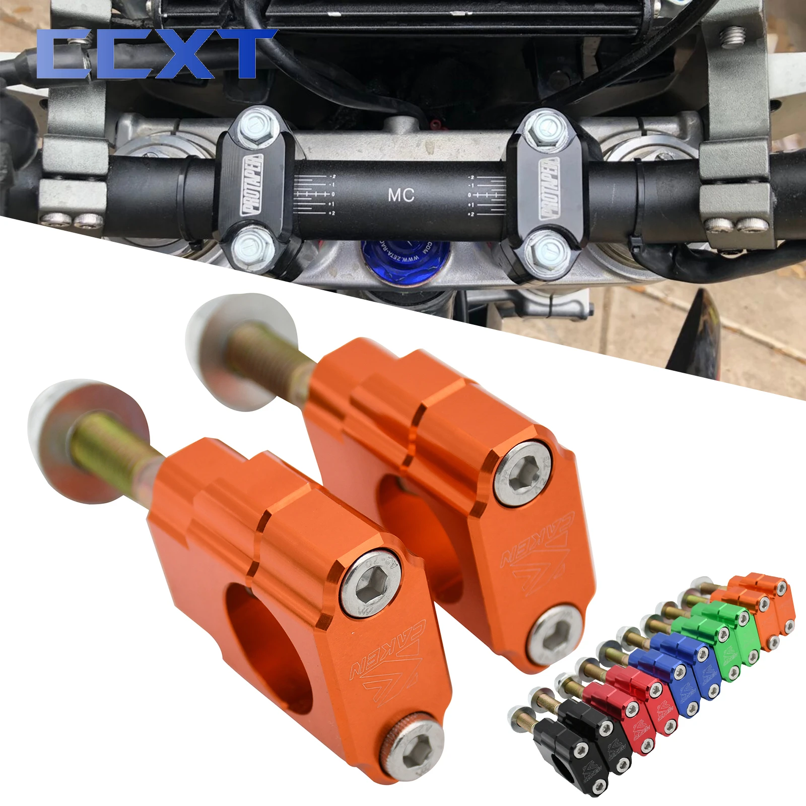 Motorcycle CNC Aluminum 28mm M12 Bar Clamps Handlebar Risers Adapter