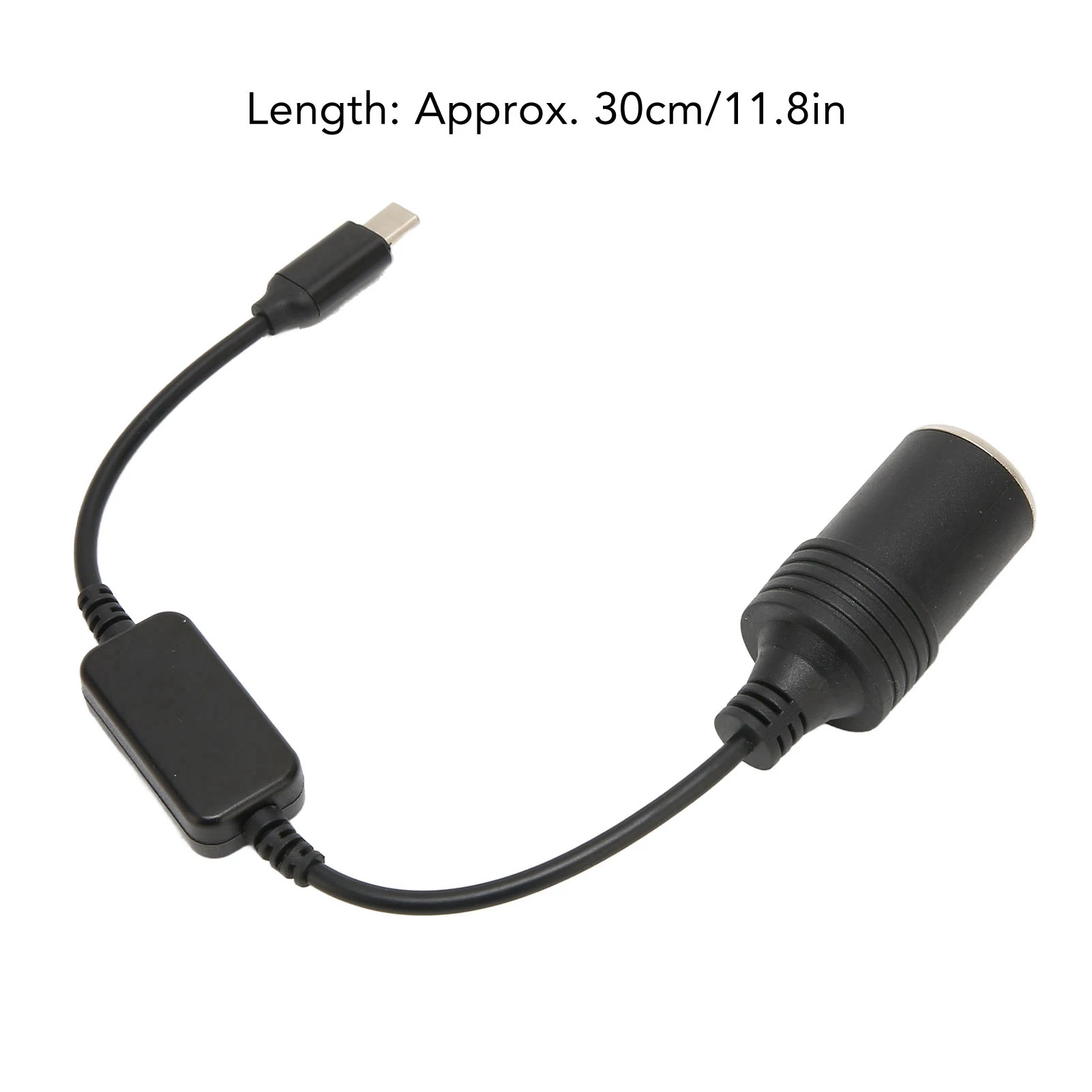 Car Electronics Accessories 11.8in Male To Female 5V USB C To 12V Car Cigarette Lighter Converter for Electronic Dog