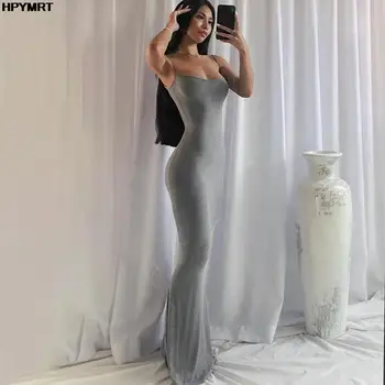 Satin Slip Sleeveless Backless Slim Sexy Maxi Dress 2022 Spring Women Party Y2K Concise Bodycon Elegant Dresses Female Clothing 1