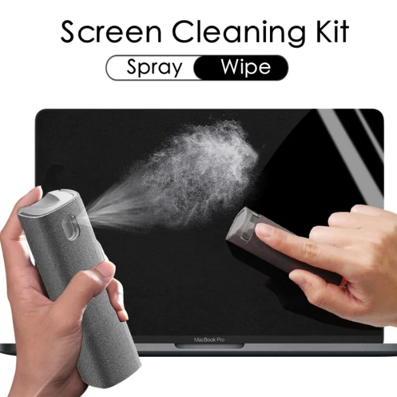 2in1 Microfiber Screen Cleaner Spray Bottle Set Mobile Phone Ipad Computer Cloth Wipe Iphone Cleaning Glasses Wipes screen cleaning set,eyeglass cleaner spray