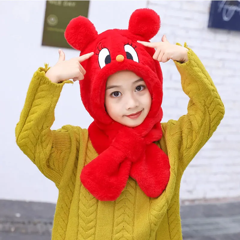 

Winter Baby Hats with Scarf Cute Ears Caps for Girls Children Warm Hat Newborn Photography Accessories Kids Stuff Outfits