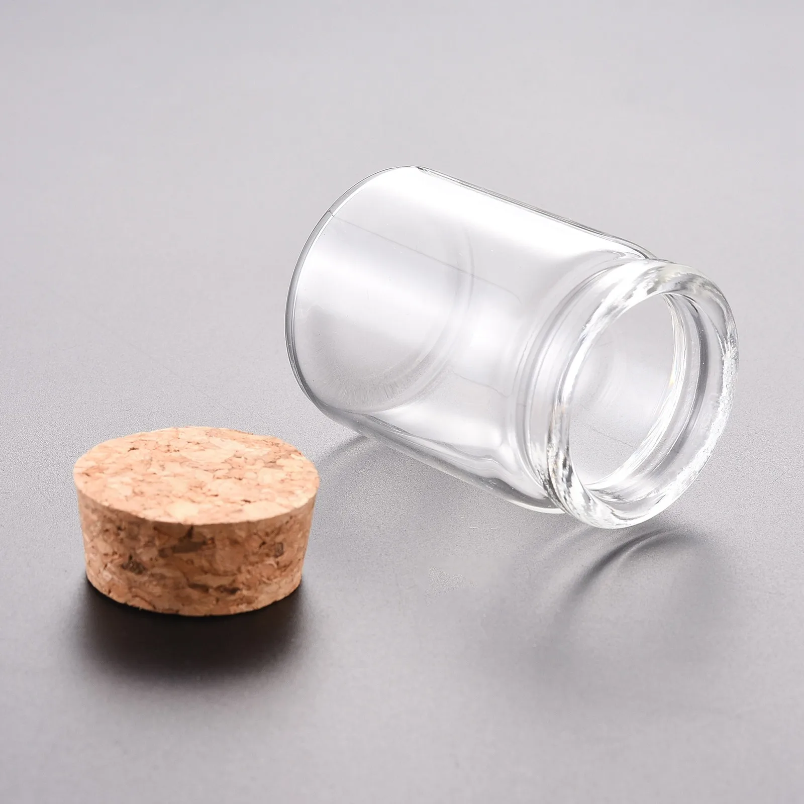 30pcs Clear Glass Bottle Beads Containers for finding Candy Gift glass Bottles with Tampions about 88mm high 49mm wide Hole:15mm