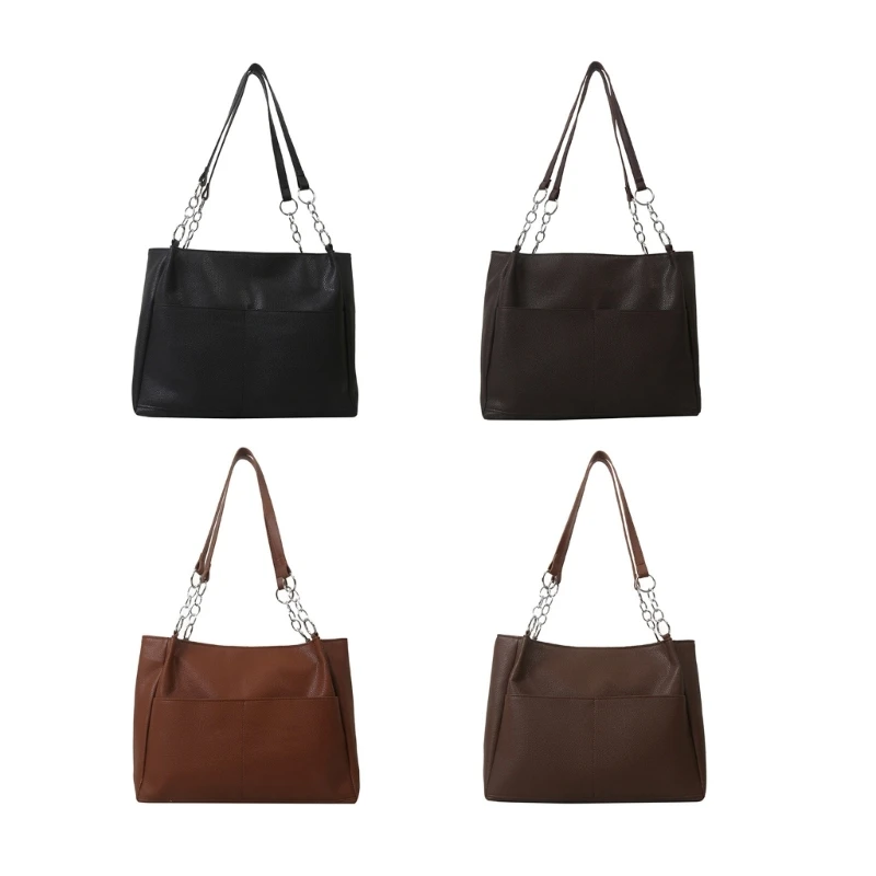 

Модная женская сумка на одно плечо из искусственной кожи, Офисная вместительная однотонная Повседневная сумочка-тоут для путешествий