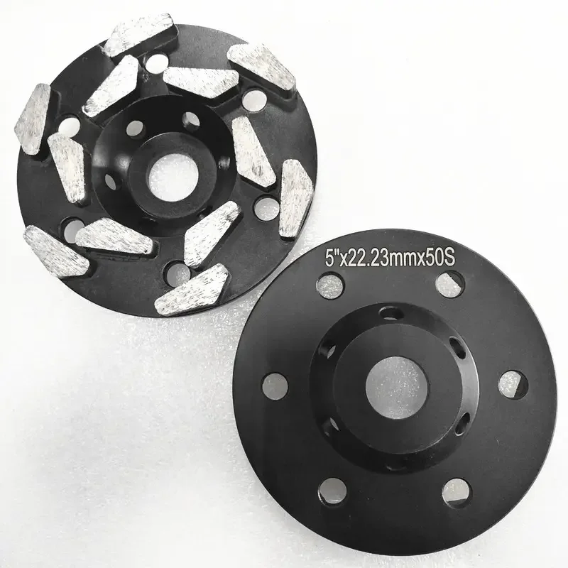 [14 Triangle Segments] 5'' Diamond Grinding Cup Wheel 125mm Granite Concrete Polishing Discs Disks Plates M14 5/8"-11