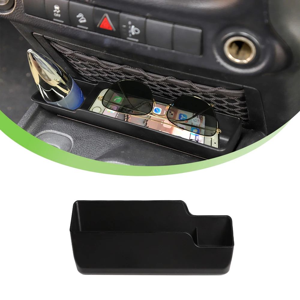 Front Dashboard Storage Box Tray For Jeep Wrangler JK 2007-2010 – Black ABS – TESIN