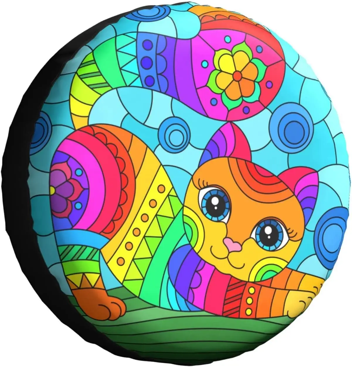 

Абстрактная Милая красочная кошка запасная покрышка 14 дюймов протектор колеса для грузовика внедорожника прицепа кемпинга Rv покрышки