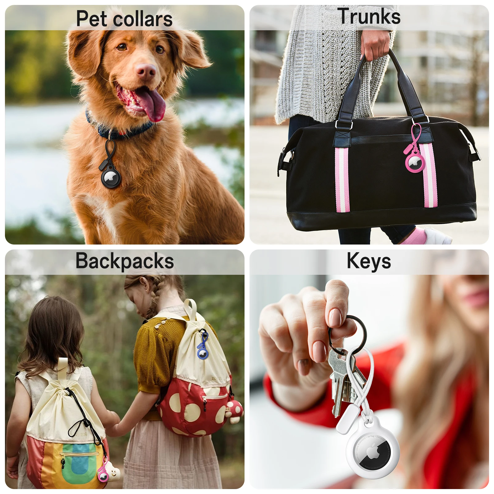 Apple AirTag Holder with Keychain: Protective Hard Shell Case, Anti-Drop Design