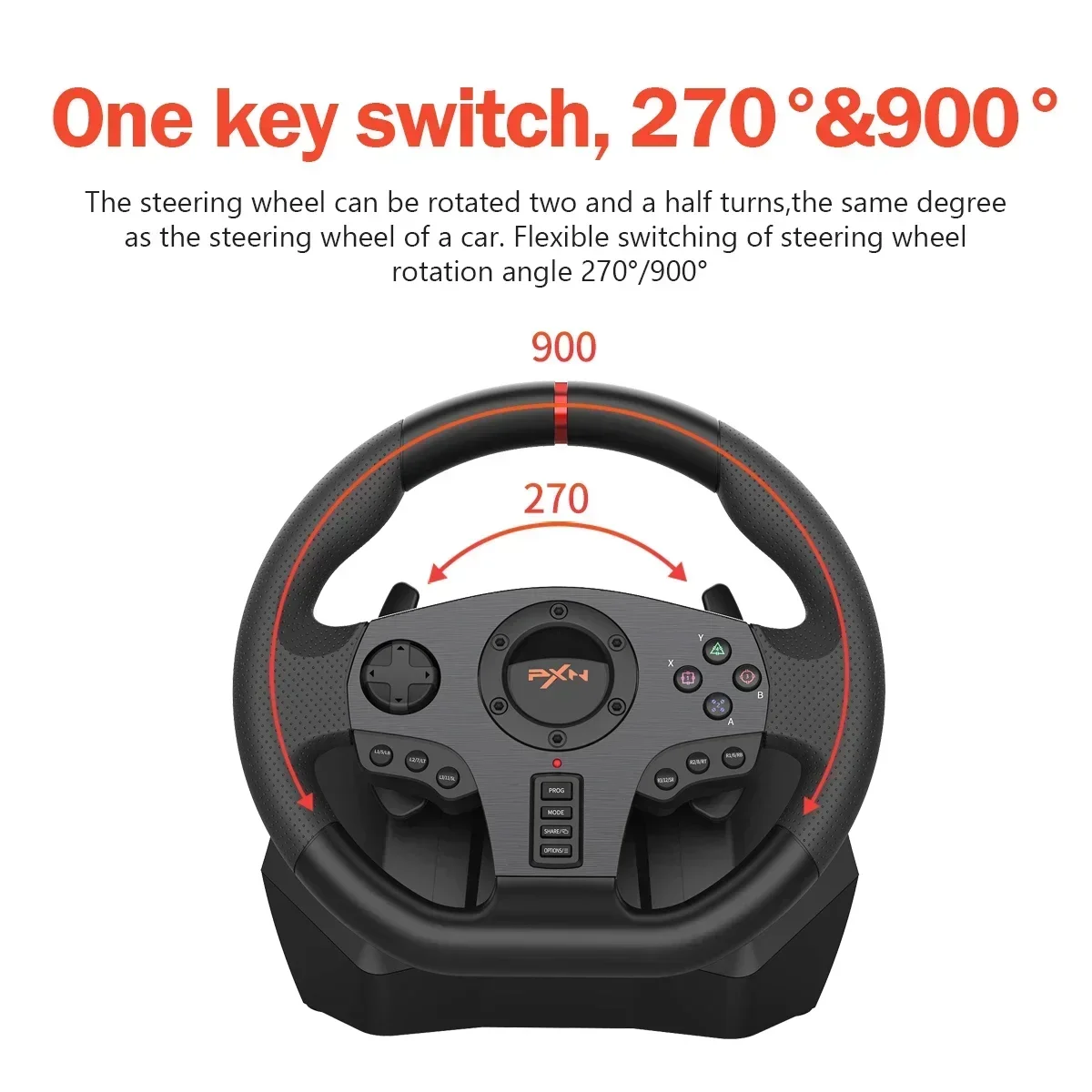 PXN V900 게임용 스티어링 휠 레이싱 휠, Simracing 6 in 1, PS4, PS3, Xbox one, Xbox 시리즈 S & X, 닌텐도 스위치 윈도우 PC 선물