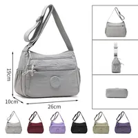 Casual Large Capaci Waterproof Nylon Crossbody Bag Women's Multi-layer Mom Bag Lightweight Ladies Single oulder Bag