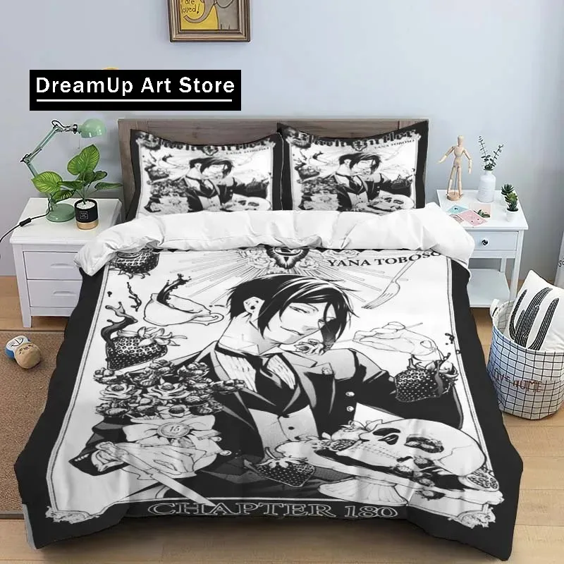 3D Print Fashion Anime Black Butler Bedding Set Boys Girls Twin Queen King Size Duvet Cover Pillowcase Bed boys Adult Bedroom 5