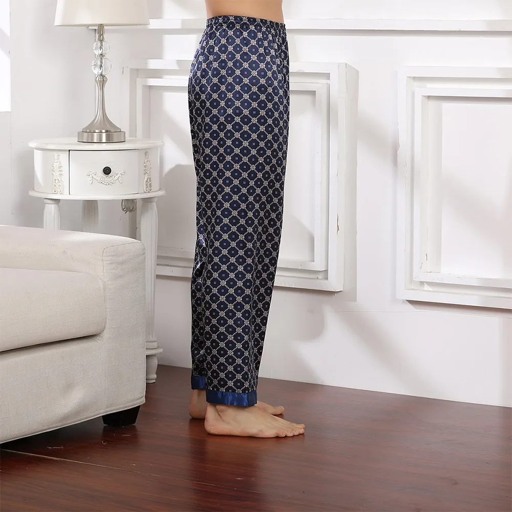 

Home Men Pants Pajamas Casual Sweatpants Homewear Long Lounge Loungewear Nightwear Satin Silk Sleep Breathable