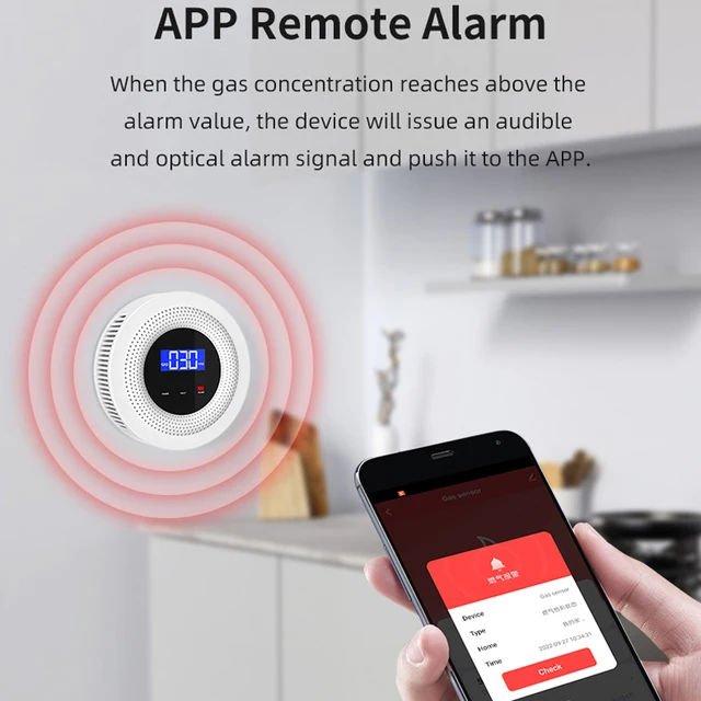 EARYKONG Wifi Natural Gas Sensor Combustible Household Smart LPG Gas Alarm Detector Leakage Sensor Wifi Temperature Detectors - Image 6