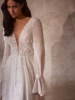 Simple Wedding Dresses A-Line Chiffon Bridal Gowns Elegant Long Puff Sleeves Robes For Formal Party Vestidos De Novia Customized 3