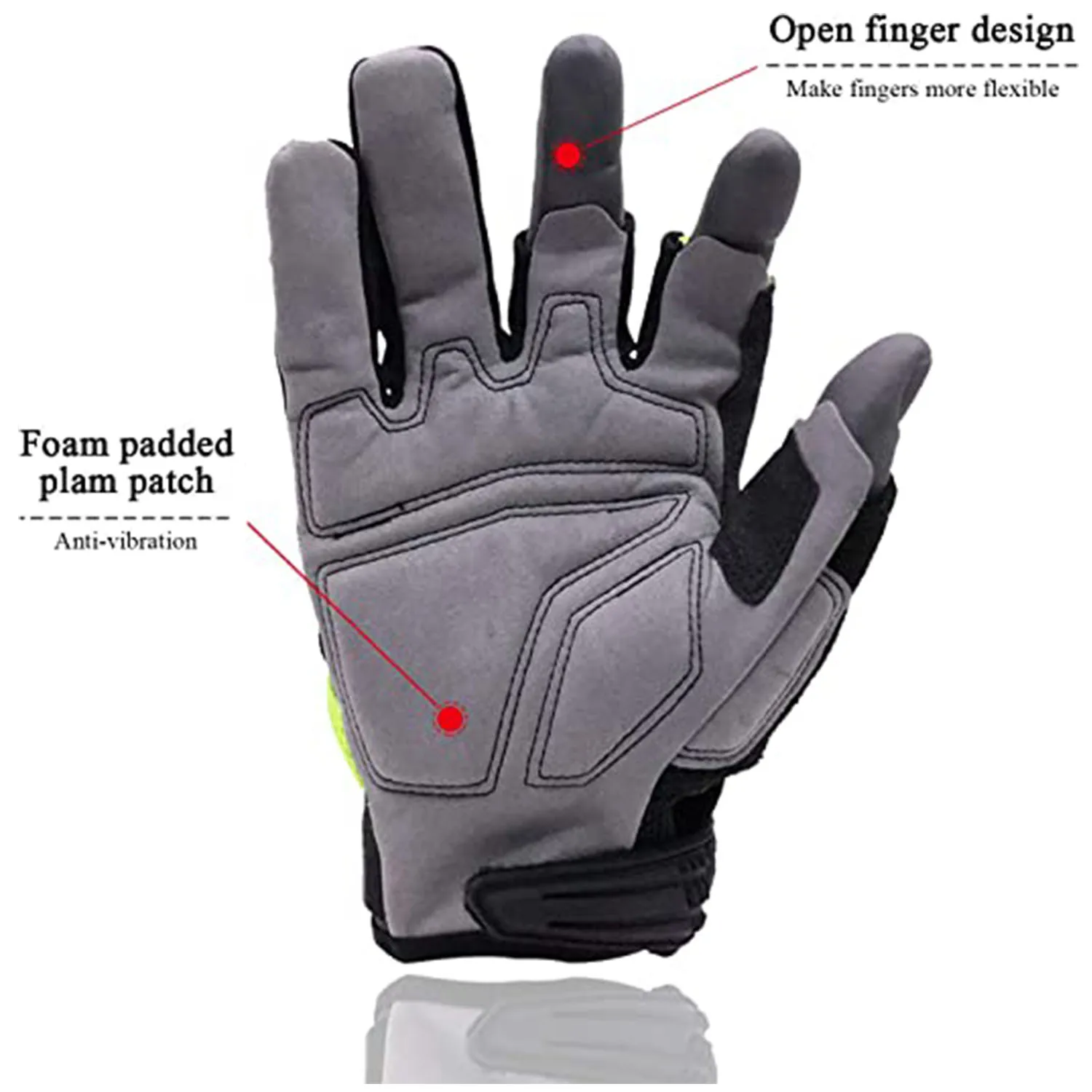 Work Gloves Protective Gloves HANDLANDY Fingerless Work Gloves for Men Utility Padded Half Finger Driving Working Gloves