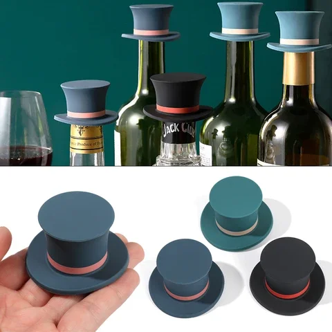 

Wine Stopper Silicone Shape Hat Barware Vacuum Sealed Champagne Cap Creative Storage Household Kitchen Tool Bar Reusable