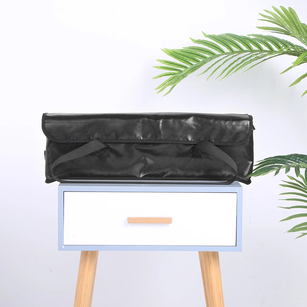 Heavy-duty fireproof silicone cloth ebike battery storage transport bag with safe charge port