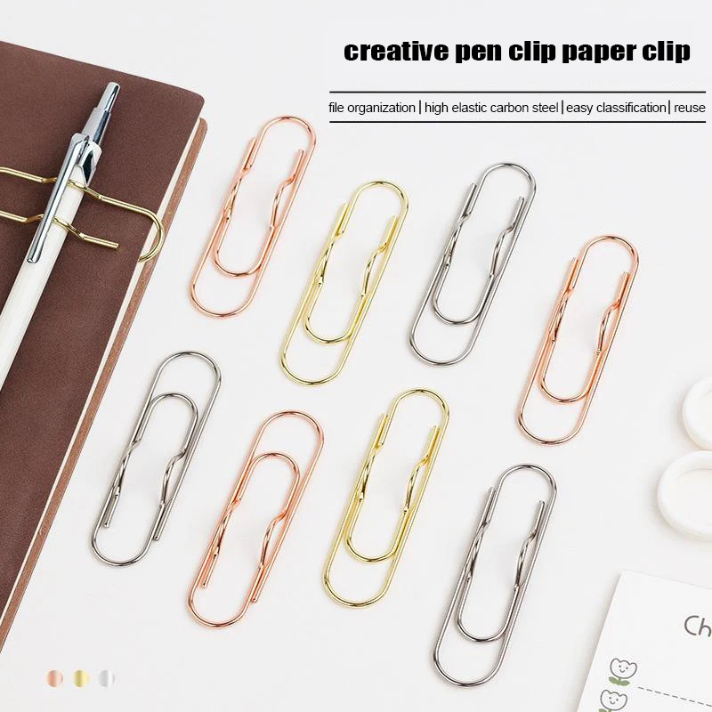 Multi-Purpose Paper Clips Paper Fix Clips Pen Holder Notebook Pen Holder Book Pin For Notebook Journal Document