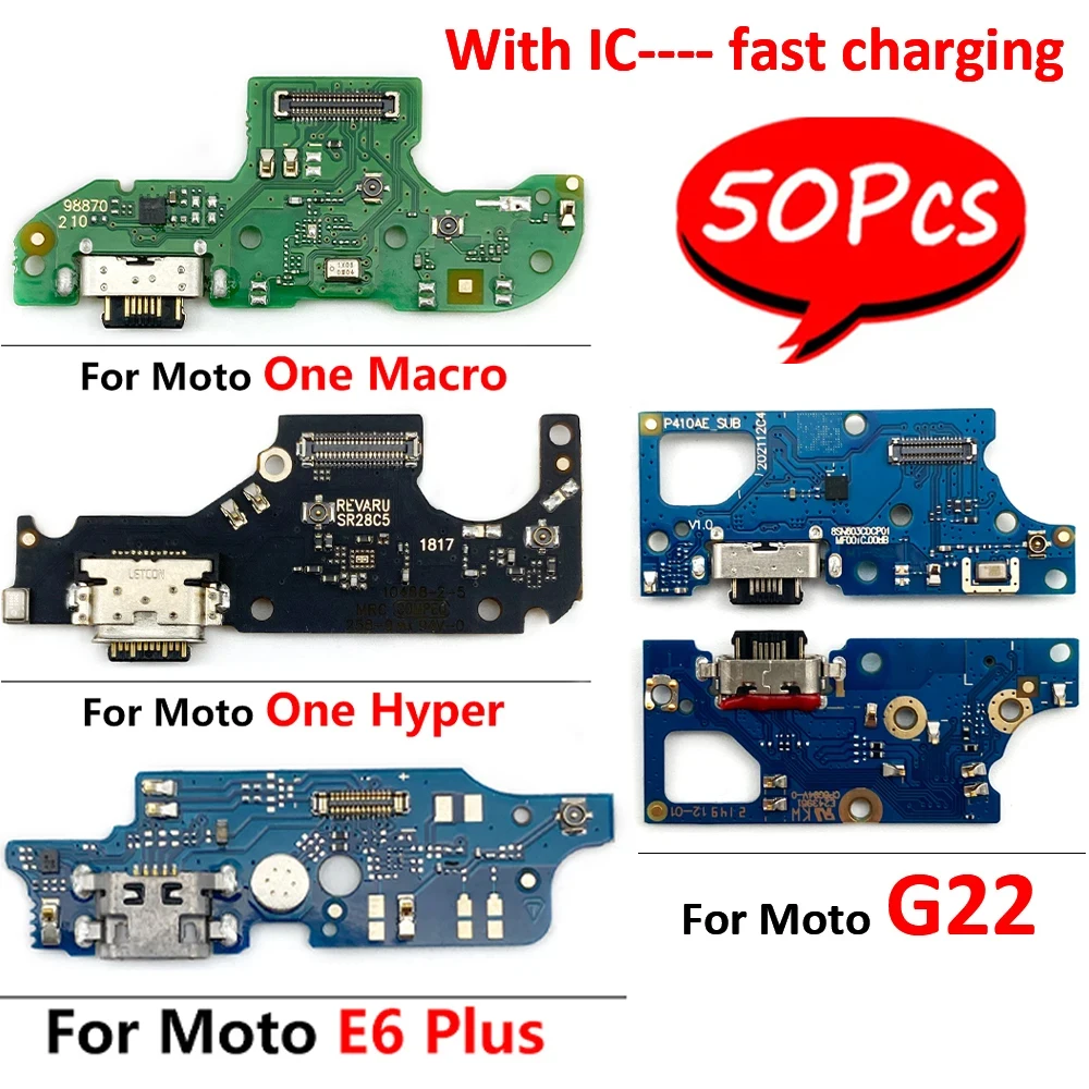 

50 шт., USB-разъем для зарядного устройства, гибкая плата для Moto G22 G71 G51 5G E40 E20 E6 Plus E7 Power / One Fusion Hyper Macro