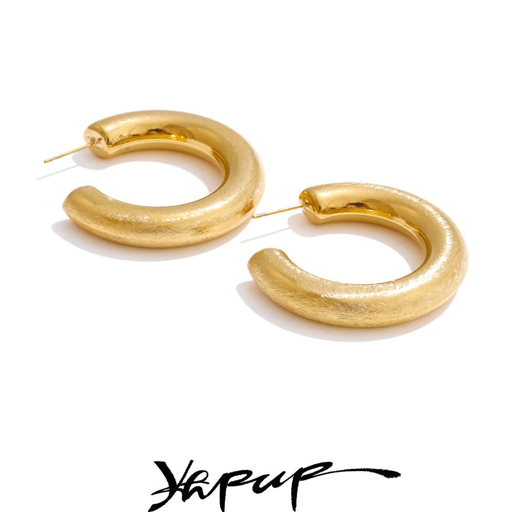Yhpup Earrings Minimalist C-Shape