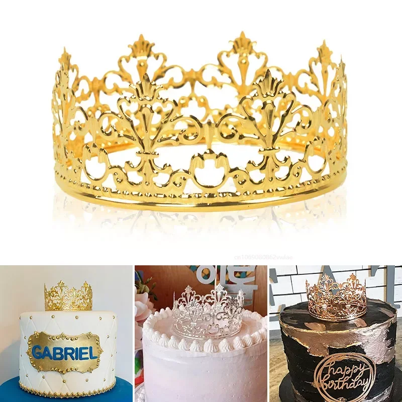 Gold Tiara Crown Cake Topper Ornament for Kids Girl Princess Happy ...