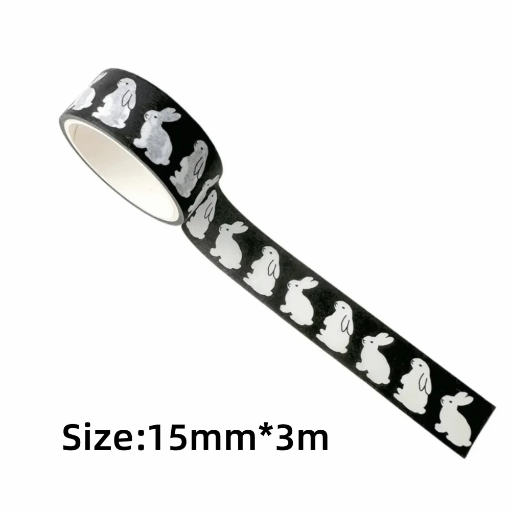 인스 스타일 토끼 펭귄 한국 와시 테이프 3M 길이 낙서 스크랩북 장식 귀여운 DIY 저널 테이프