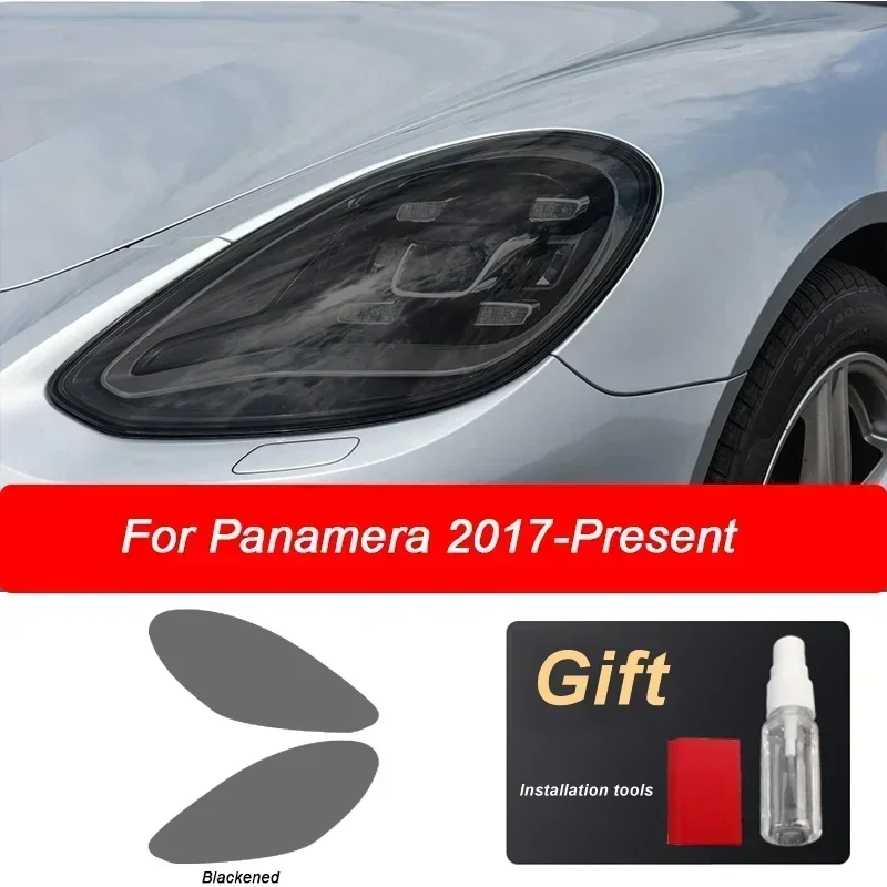 

2PCS car headlight protection film suitable for Porsche Panamera 971 970 2014 car headlights TPU black transparent sticker