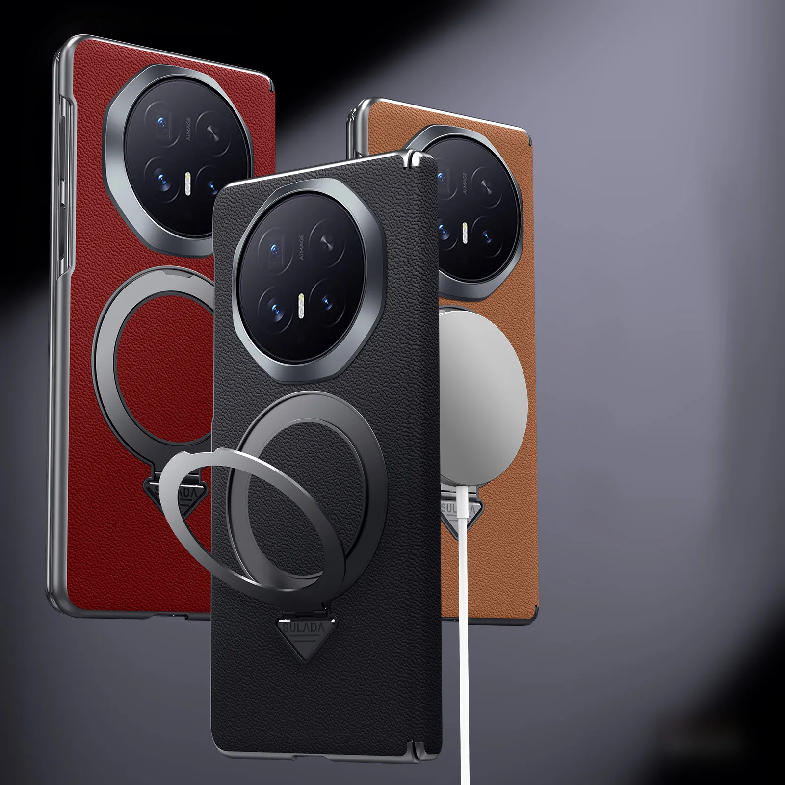 Honor Magic V6 Leather Magnetic Handle MagSafe Case with Hinge Protection by SULADA 9 Honor Magic V6 Leather Magnetic Handle MagSafe Case with Hinge Protection by SULADA 1