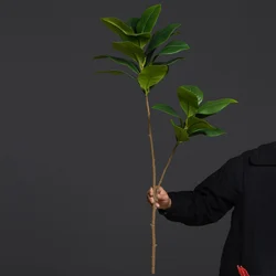 Large Artificial Magnolia Tree Branch with Lush Green Leaves for Home and Garden Decor, 105cm (A)