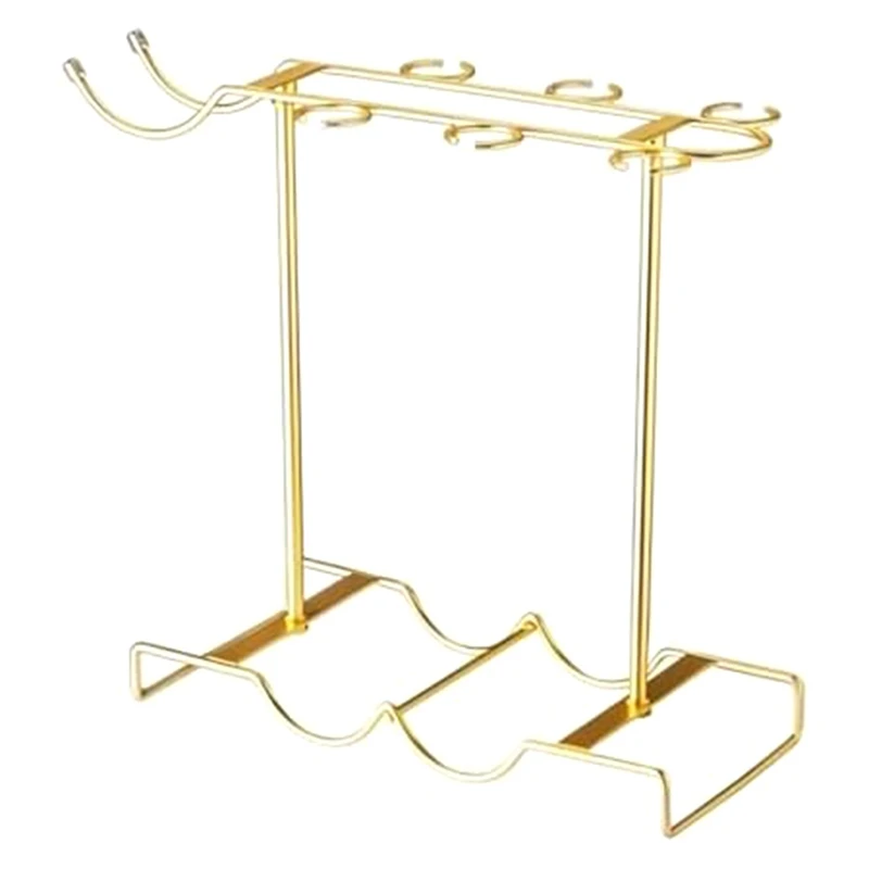 

Wine Glass Holder Countertop Metal Wine Glass Holder Can Store 6 Wine Glasses, 2 Bottles Of Wine,1 Wine Decanter