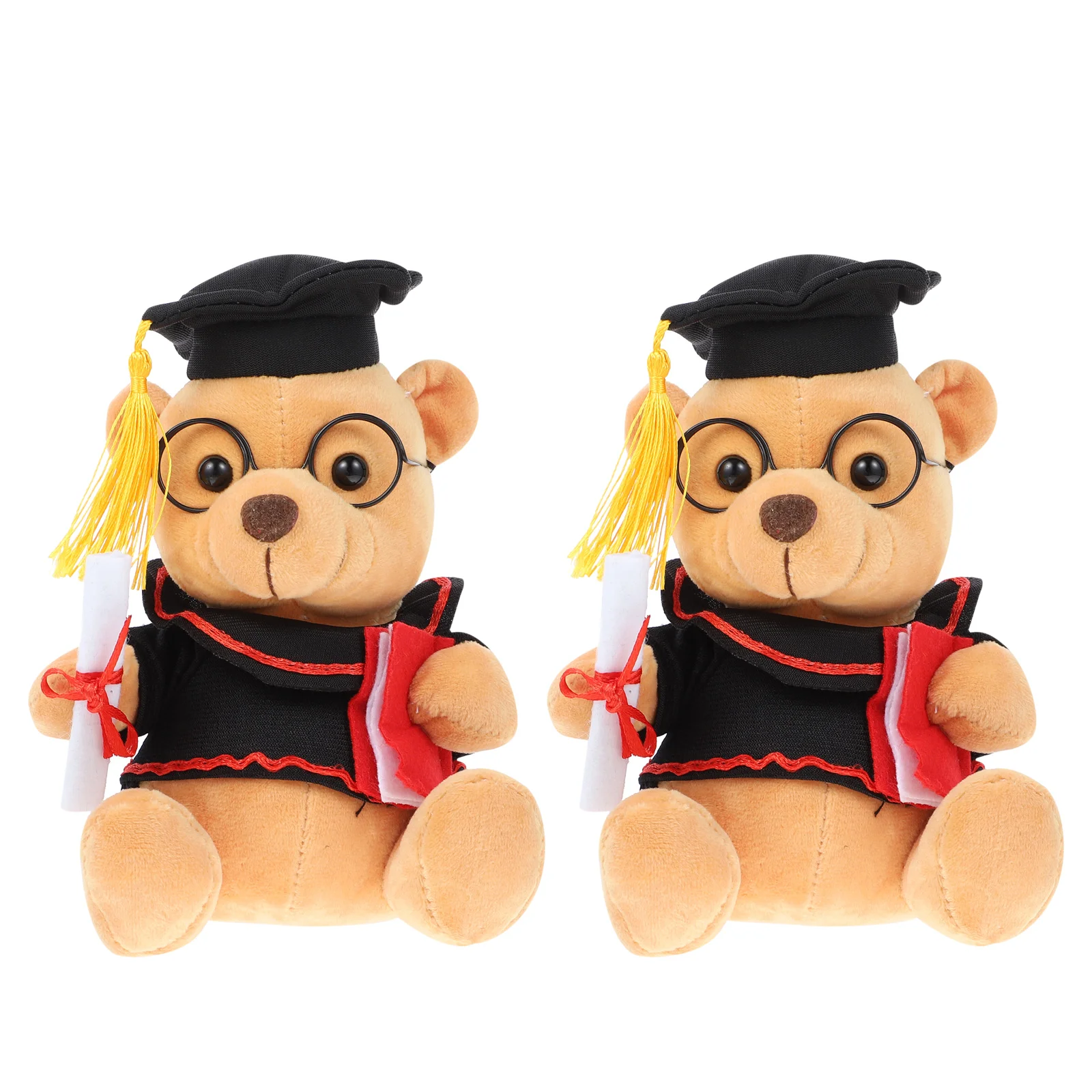 2pcs Graduation Bear With Cap Plush Diploma Bear Stuffed Fluffy Bear Graduation Party Sofa Pillow Cushion Tabletop Toys dvotinst newborn baby photography props girls lace posing pillow hat bonnet 2pcs set fotografia accessories studio photo props