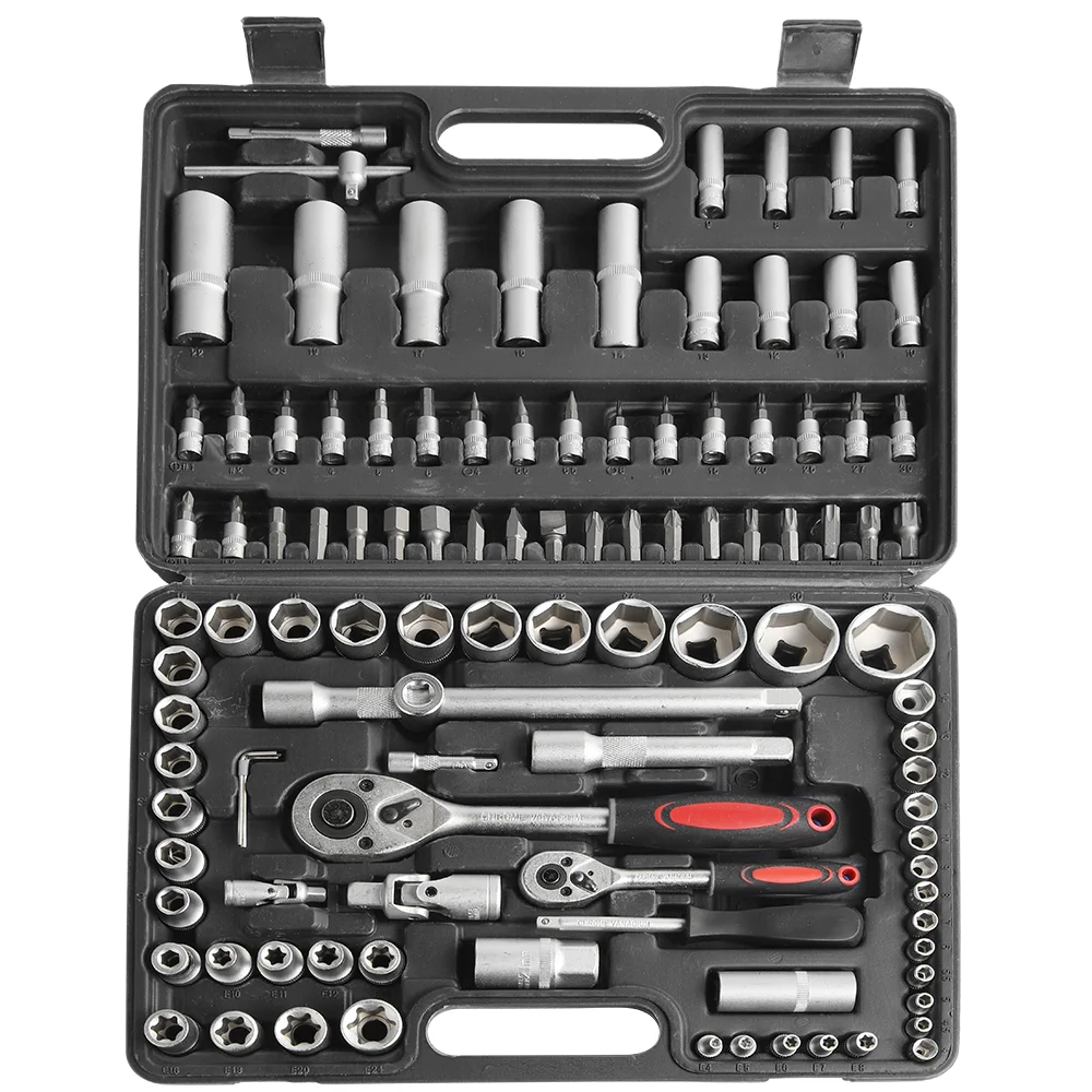 Ratsche Steckschlüssel Set 108 stücke Auto reparatur werkzeug sets Ratsche Drehmomentschlüssel Combo Kit Ratsche Schraubendreher-bits Hand Werkzeug