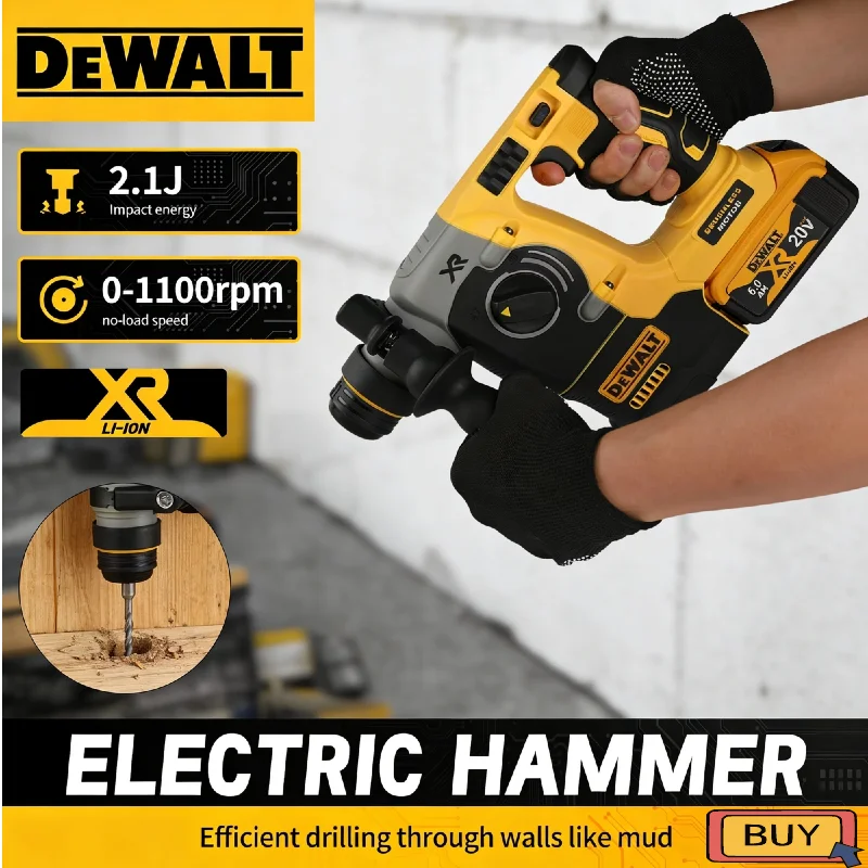 DEWALT DCH273 18V/20V 로터리 충격 드릴 MAX SDS 브러시리스 1인치 플러스 L자형 목공용 임팩트 드릴