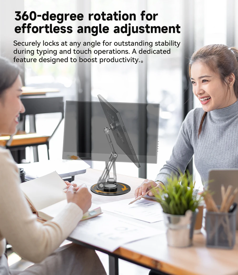 Adjustable VESA-Compatible Monitor Stand with Swivel and Tilt Features